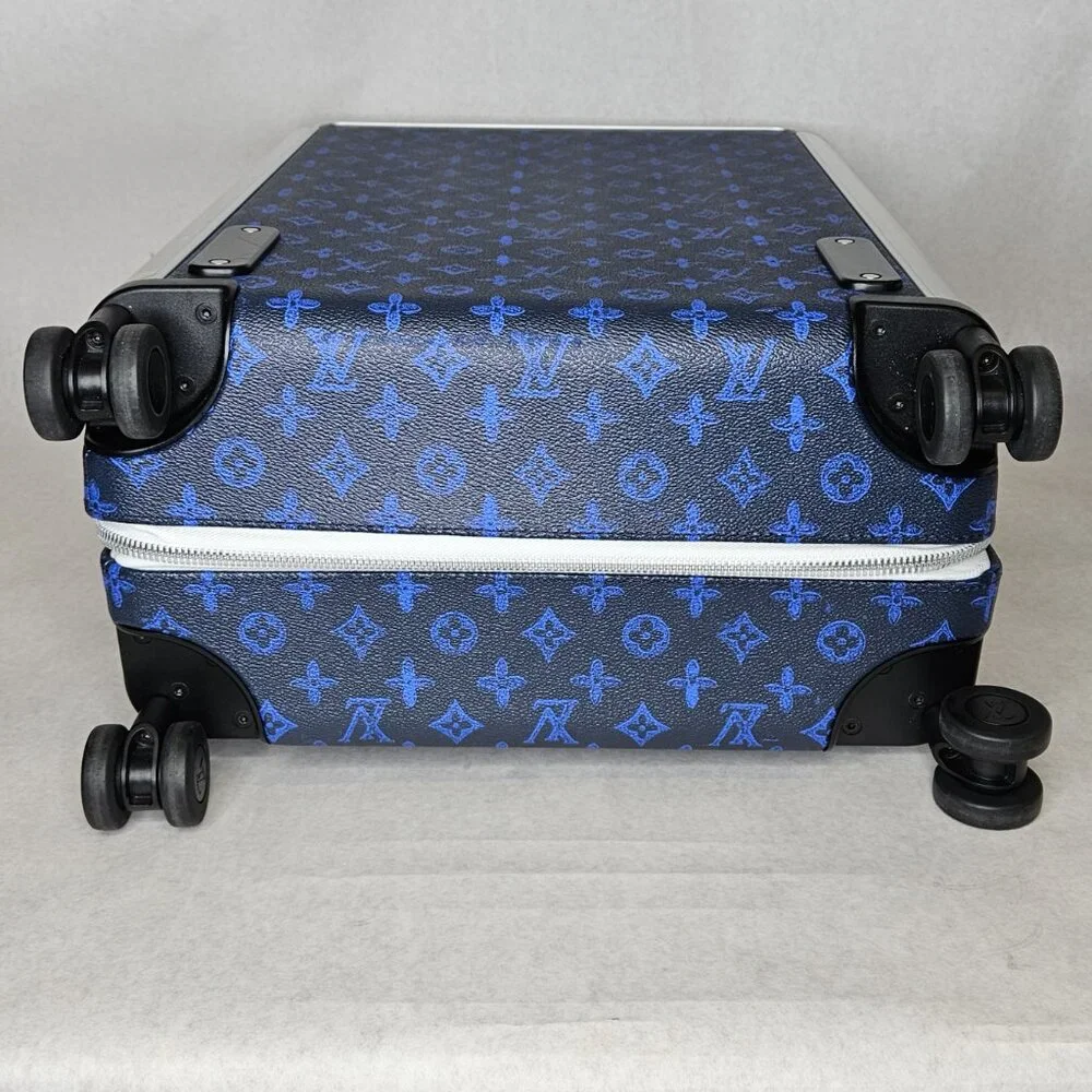 Louis Vuitton Blue Monogram Horizon 55 Rolling Suitcase Luggage Carry On Bag